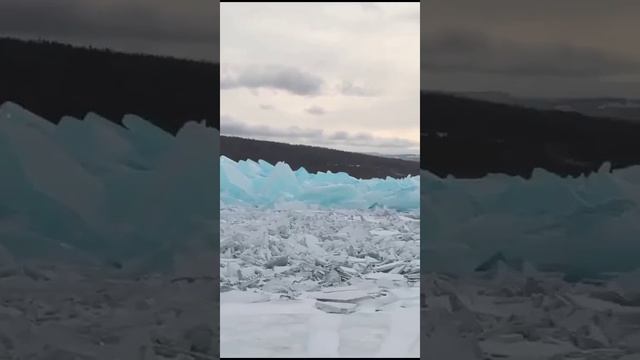 Байкал ломает свой лёд после сильного ветра,скоро здесь будет одна вода