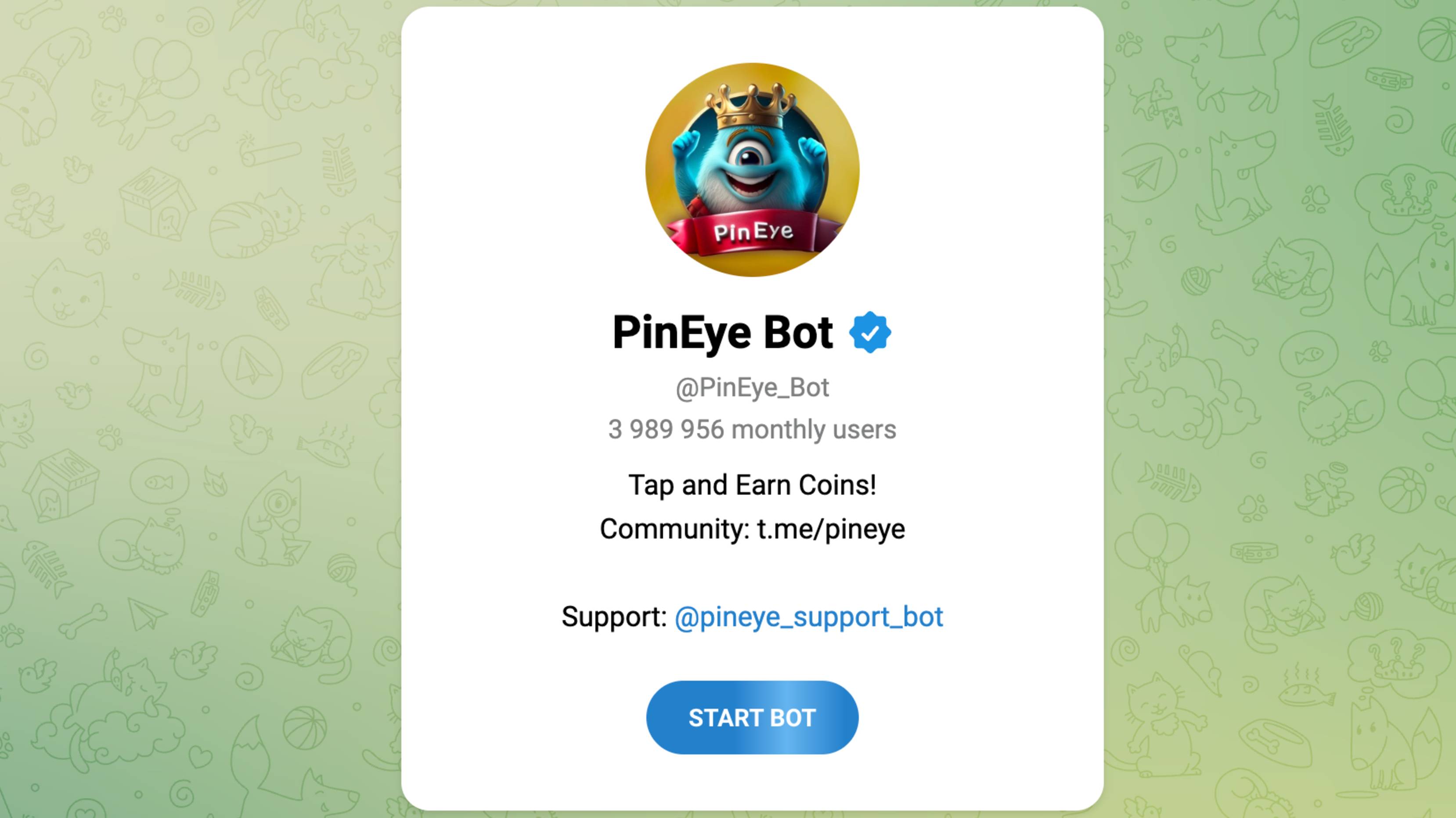 PinEye Bot - цена, отзывы пользователей, проверка телеграм бота.