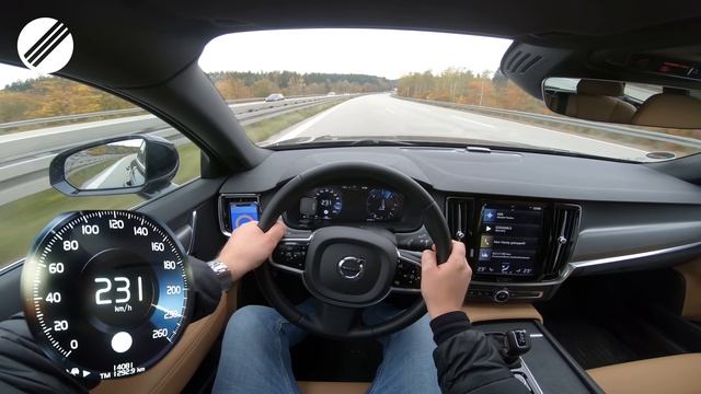VOLVO V90 D5 2.0 AWD TOP SPEED AUTOBAHN POV DRIVE