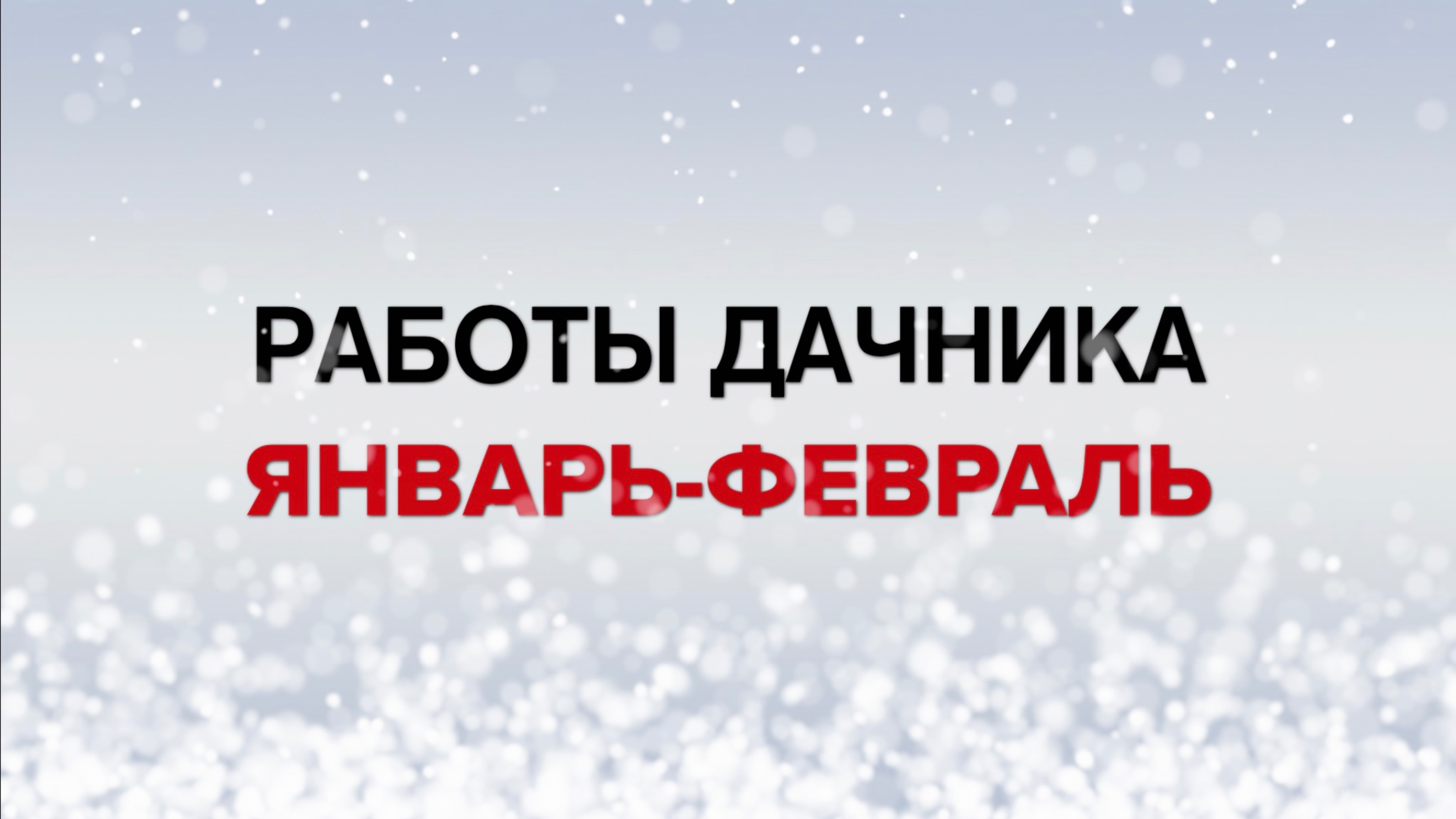 РАБОТЫ ДАЧНИКА в ЯНВАРЕ- ФЕВРАЛЕ