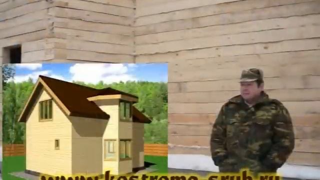 Двухэтажный дом из бруса для дачного участка