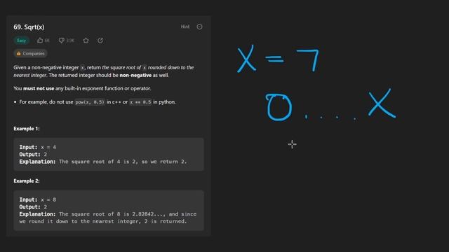 Leetcode 069: Sqrt(x) (RU)