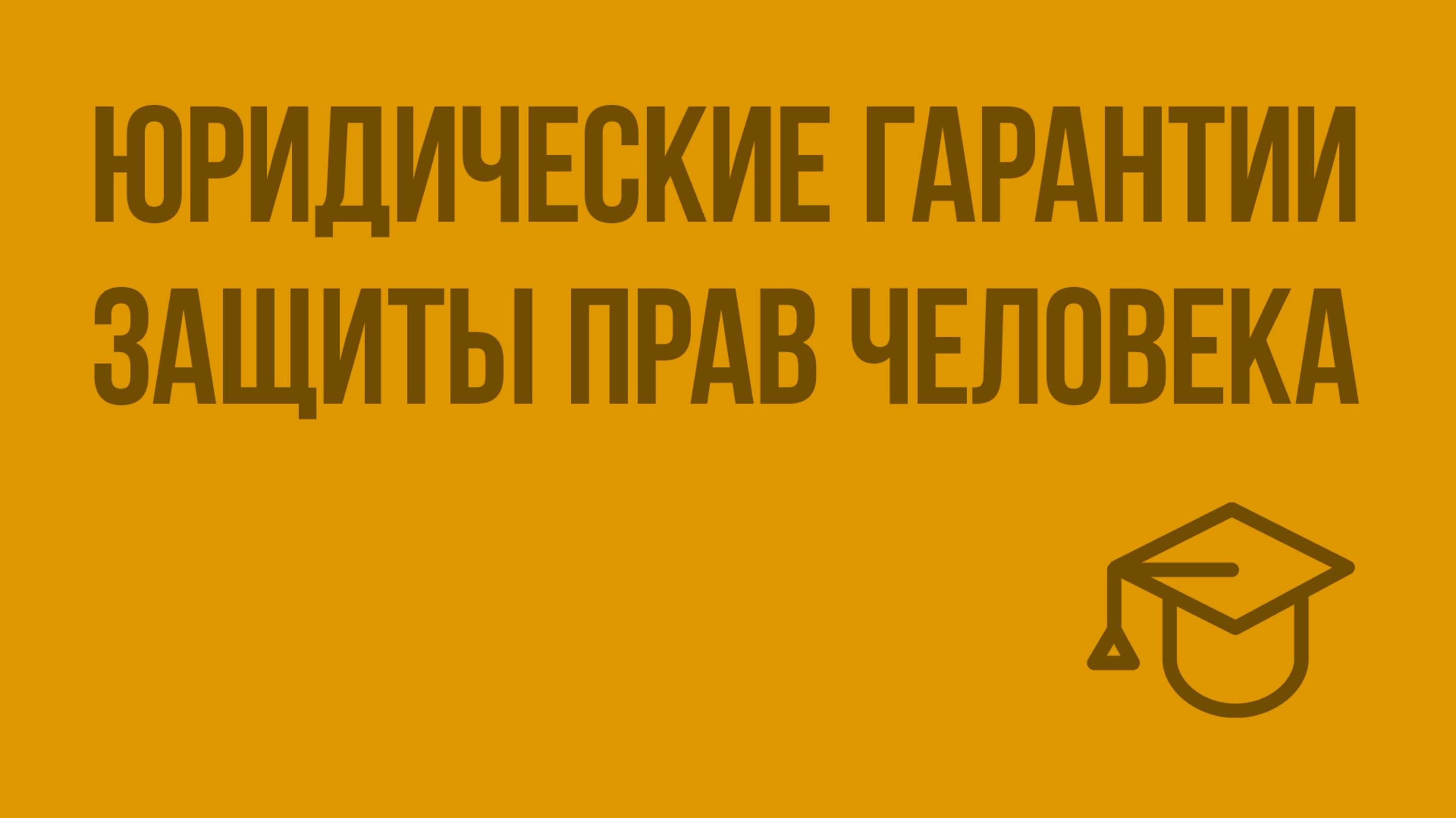 Юридические гарантии защиты прав человека. Видеоурок по обществознанию 9 класс