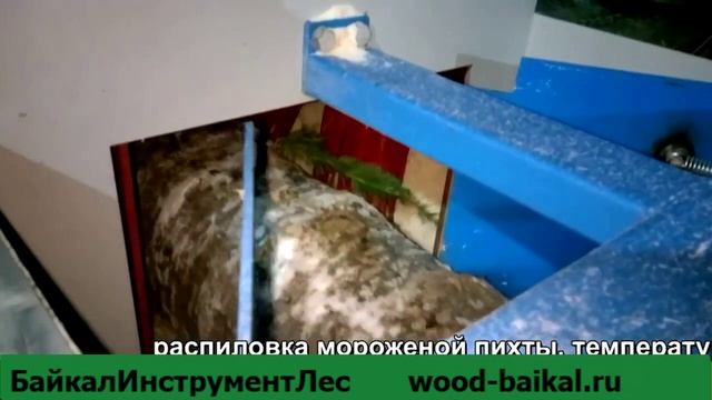 Бревнопильный станок Алтай СБЦ450 работа зимой