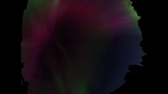 Таймлапс ночь 12-13.08.2024 северное сияние. Место съемки Троицко-Печорск. Без обработки. Gopro7.