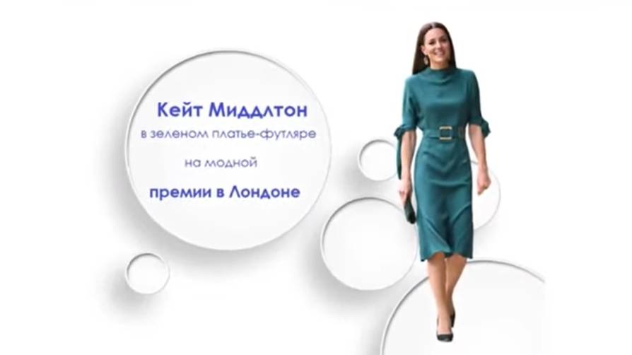 Кейт Миддлтон в зеленом платье-футляре на модной премии Лондоне