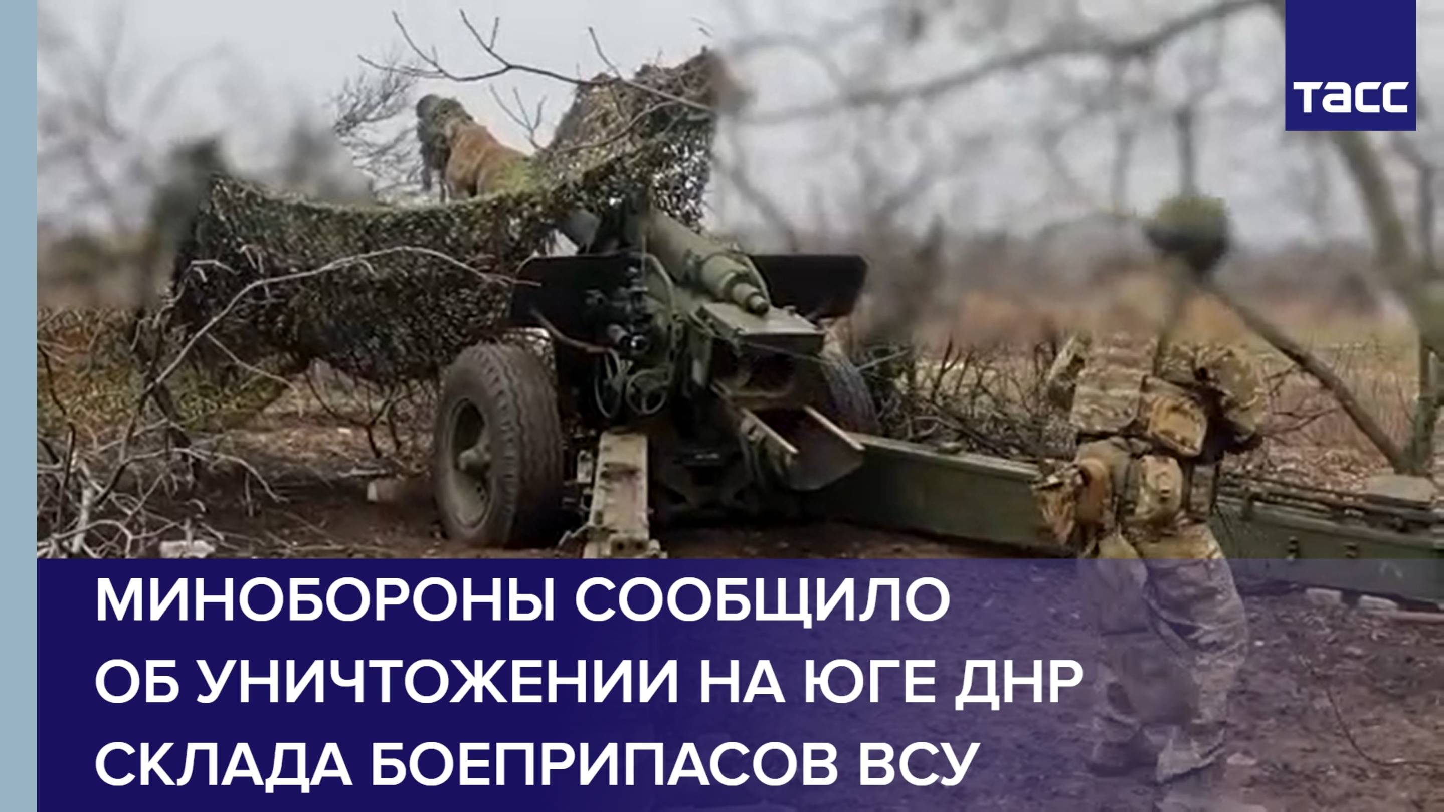 Минобороны сообщило об уничтожении на юге ДНР склада боеприпасов ВСУ