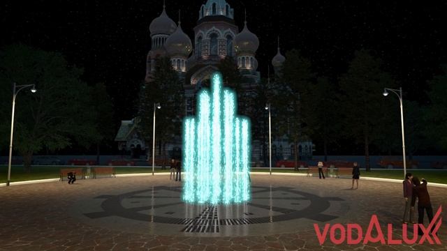 3D визуализация. Проект пешеходного цветомузыкального фонтана в Красноярске N130