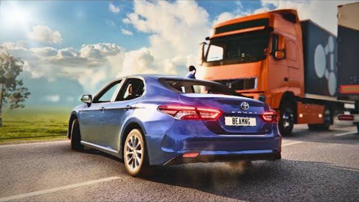 BeamNG Drive - Опасные аварии при обгоне