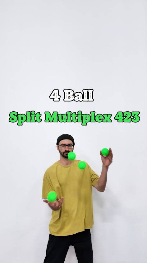 Multiplex Juggling Trick 🫡 - 4B Split Multiplex 423 #juggling #juggler