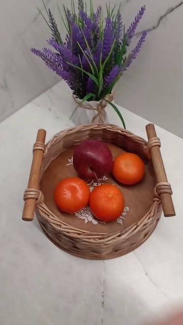 Плетёный поднос из эколозы