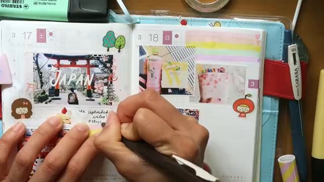 Hobonichi Techo With Me | Pink Sakura Pen Case + Mizutama Washi Tapes 2018