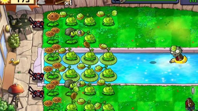 😈Прошёл «pool» большую карту в PVZ!