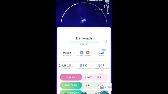 Pokémon GO-XXS Shadow Barboach(Weight-0.64kg, Height-0.2m)