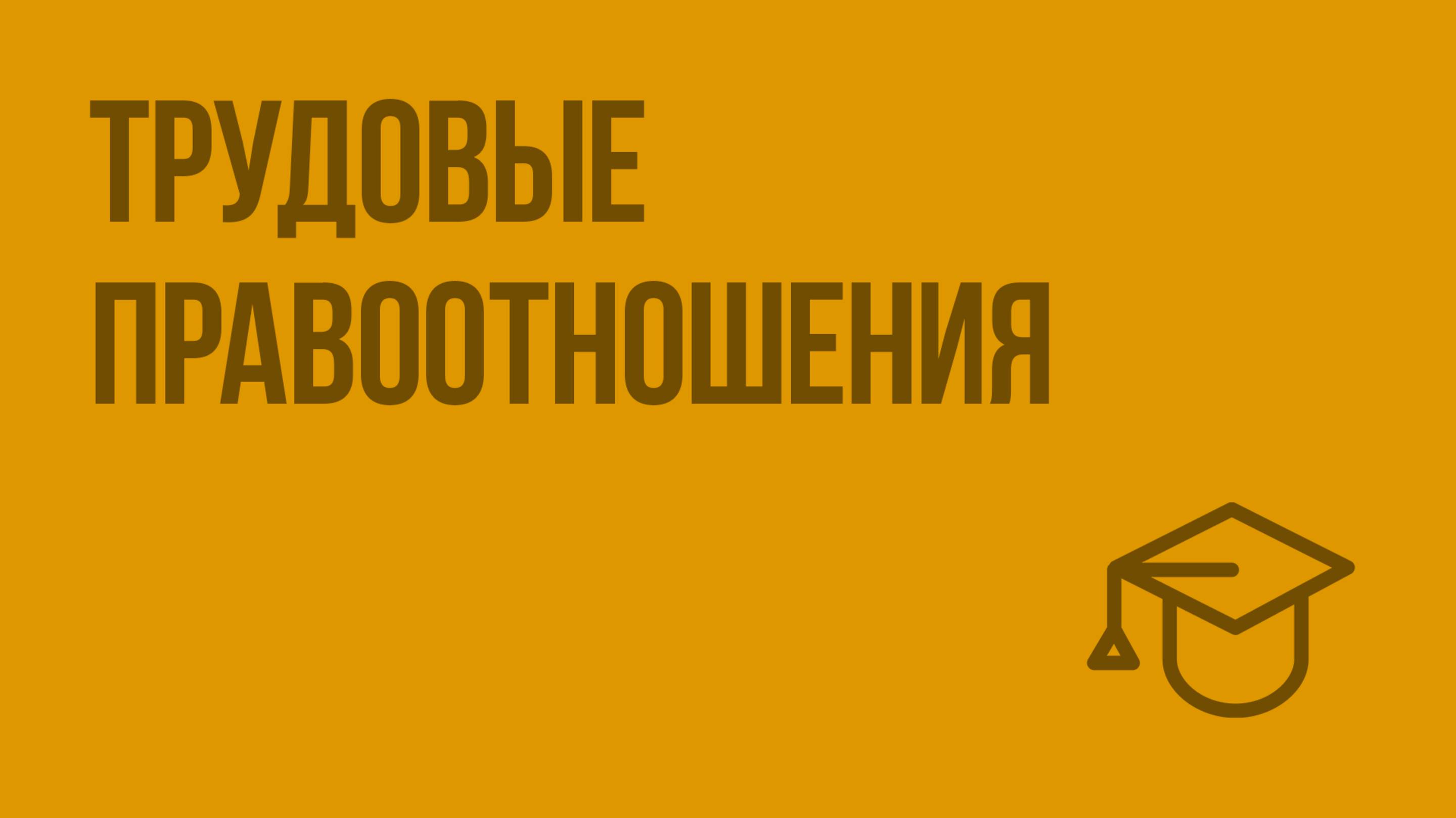 Трудовые правоотношения. Видеоурок по обществознанию 9 класс