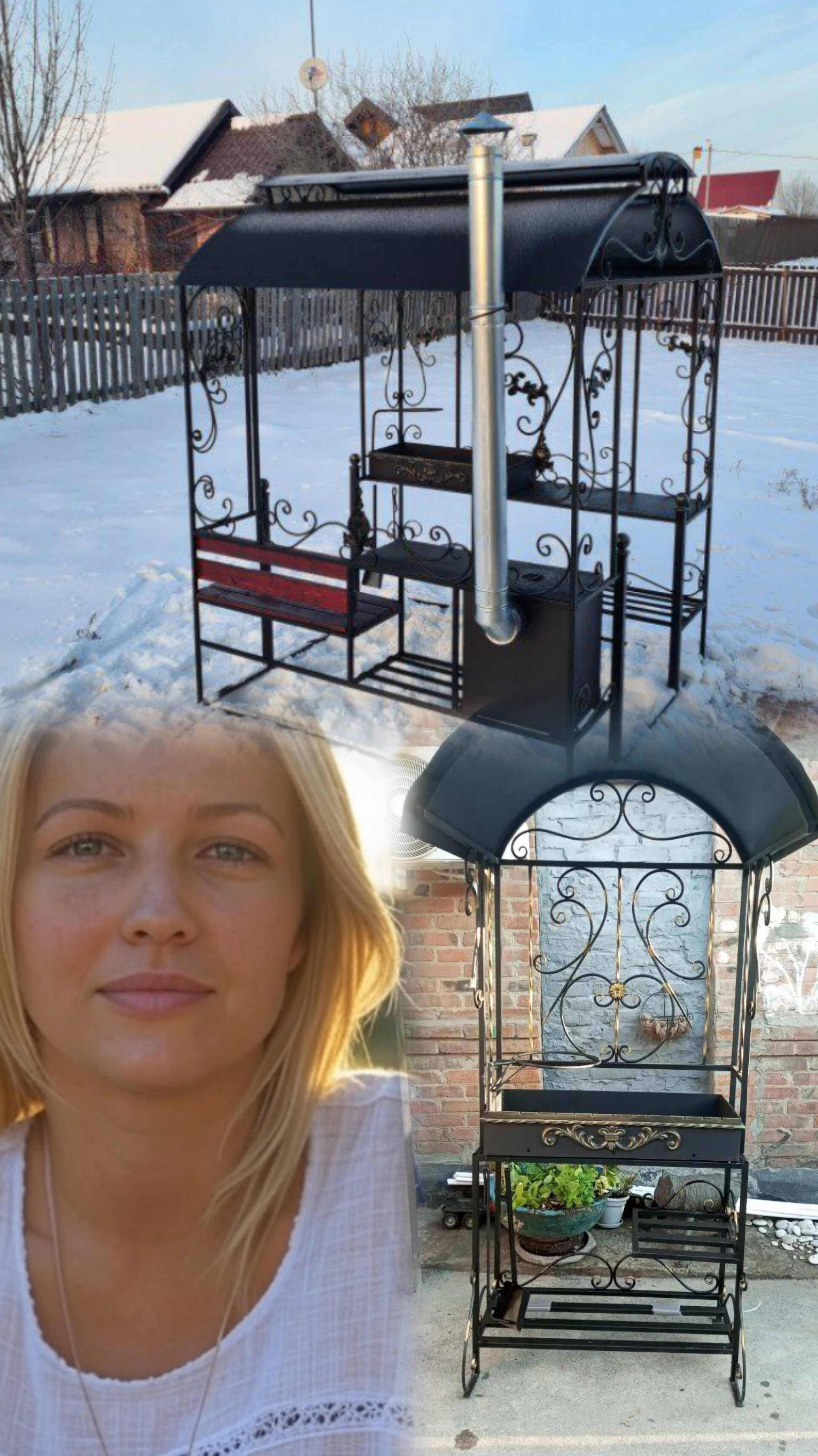 Беседка Семья-3, мангал Барокко по т.84957644402 или mos-mangal.ru