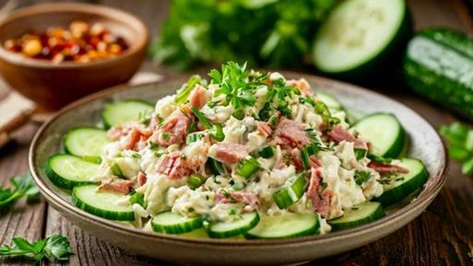 Салат из копченой курицы. 3 ингредиента. 10 минут готовить. Очень быстрый салат