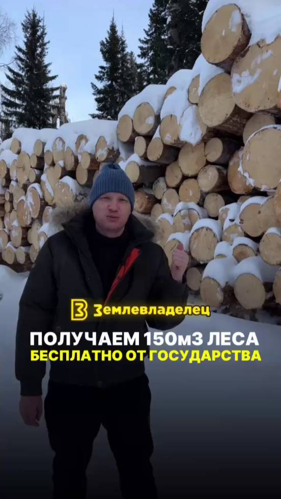 Как получить 105м3 леса бесплатно для строительства своего дома от государства?