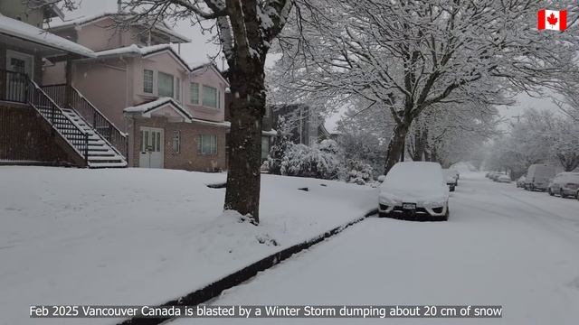 🇨🇦 Ванкувер, Канада - зимний шторм - сильный снегопад в феврале 2025 года