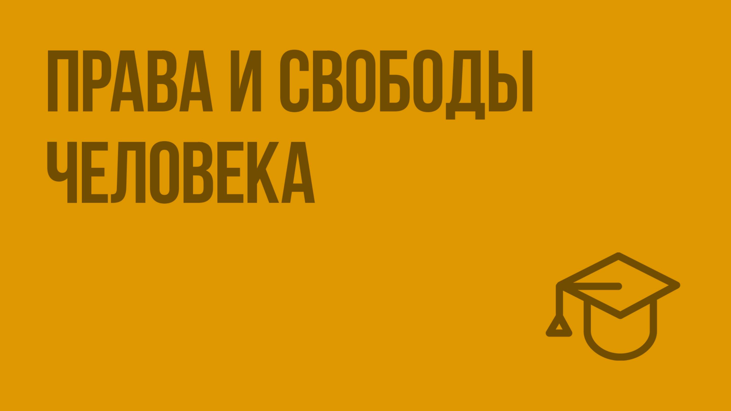 Права и свободы человека. Видеоурок по обществознанию 9 класс