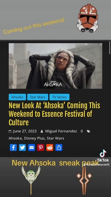 Ahsoka sneak peak this weekend July 1-2 #ahsokatano #starwars #thrawn #maclunkey