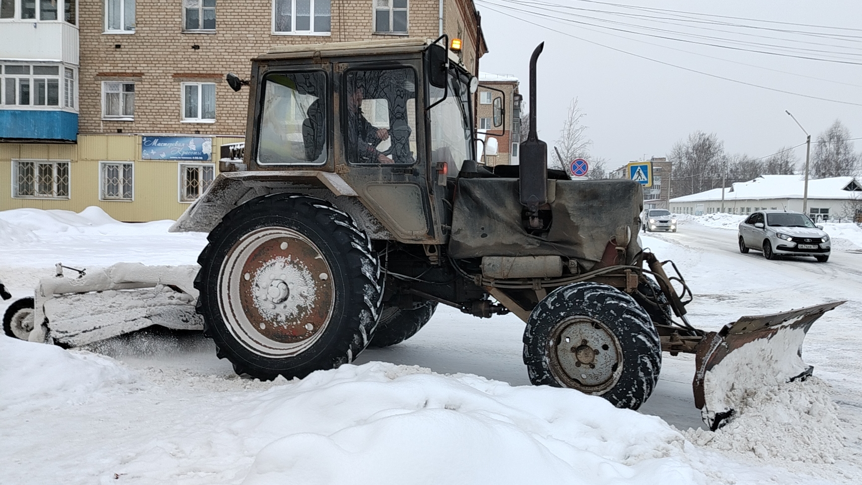 очистка дорог от снега 59 часть