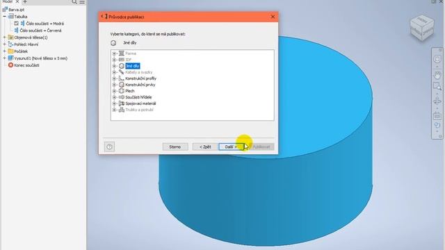 Barva jako parametr uživatelské součásti v Obsahovém centru Autodesk Inventoru