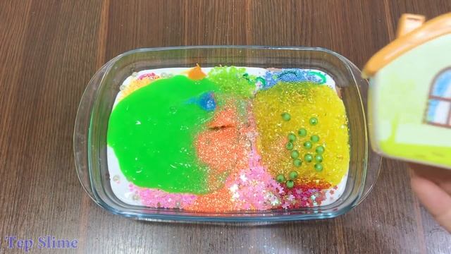 Baby Shark Slime | Mixing Random Things into Glossy Slime | Satisfying Videos #181