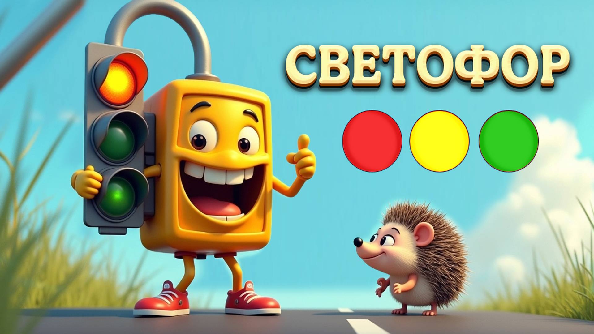 Песенка про светофор — Учим правила дорожного движения!