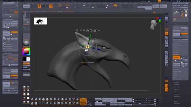 Запись стрима - лепим голову дракона в Zbrush (2023 04 22 18 00 50)