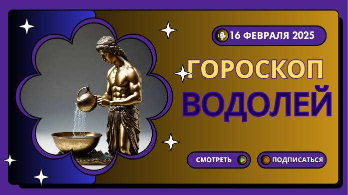 Водолей ♒ Гороскоп на сегодня, 16 февраля 2025 День для креативных решений!