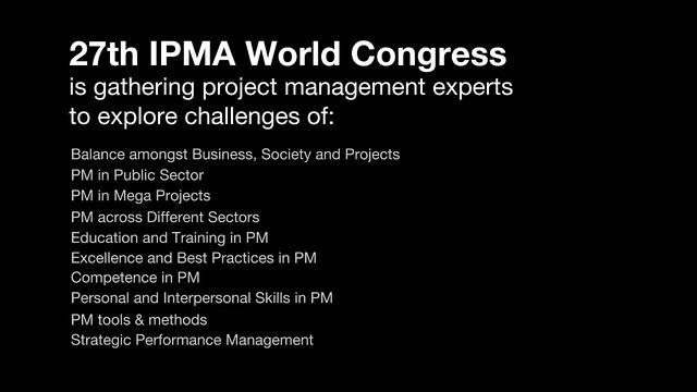 27th IPMA WORLD CONGRESS, DUBROVNIK