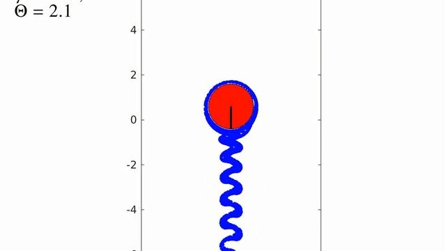 Simulation of the flow past a flapping wing of circular cross section (low amplitude oscillations)