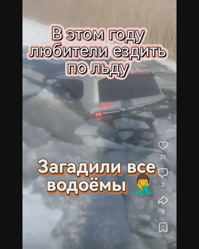Любители езды по льду загадили все водоёмы