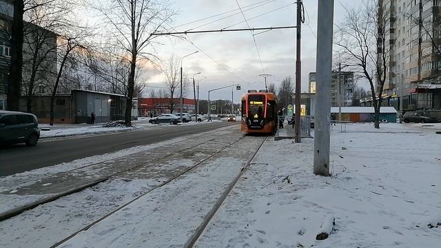 Трамвай 6к вышел в первый рейс на ул. Блюхера снято 15.02.2025г.