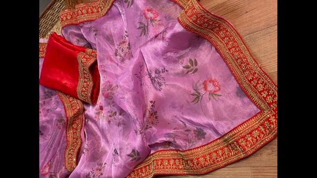 Organza sarees with Digital Print and Heavy Lace Borders (2021)