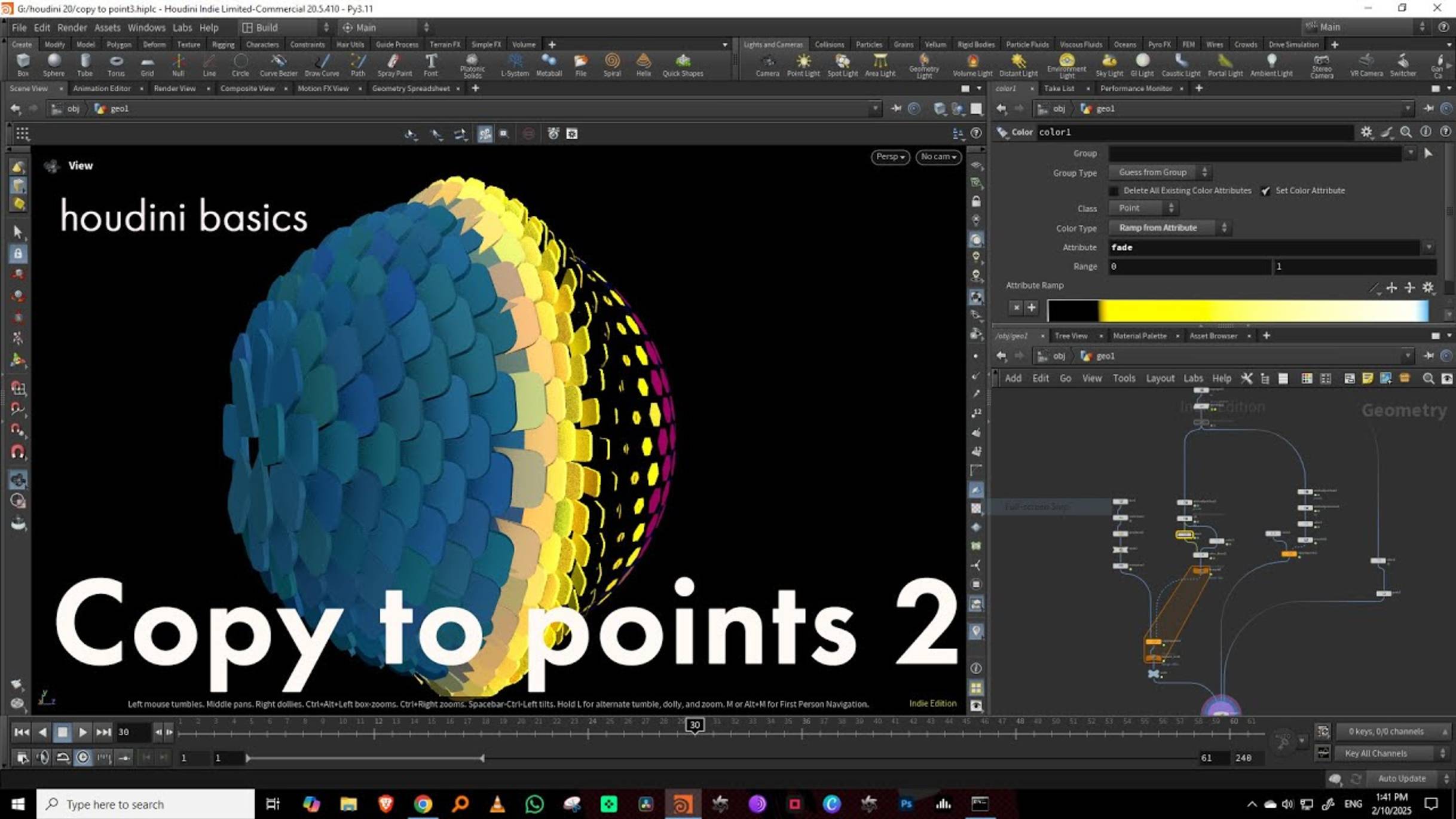 Houdini 20.5 basics - Сopy to points 2