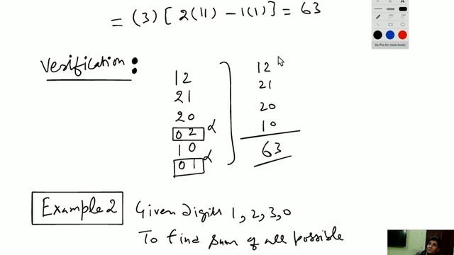 Trick -7 Sum of All r Digit Numbers Formed out of  n  Given Digits Including 0