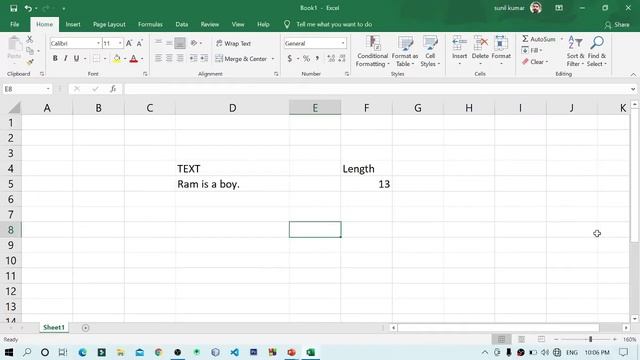 #5 MS Excel 2019 | Text Function | Len | Proper | Upper | Lower | Rept | Hindi Tutorial | Sunil Sir