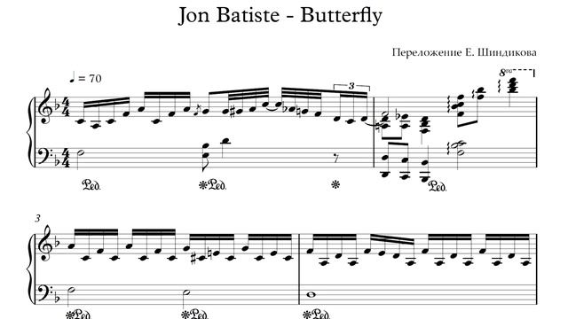 Ноты Jon Batiste - Butterfly