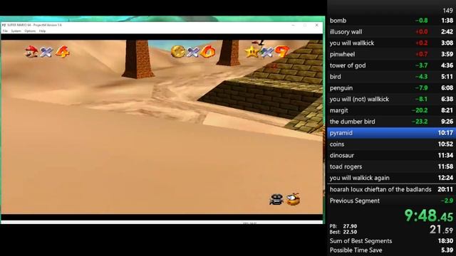 Super Mario 64 16 Star PB (19:35) (EMU)