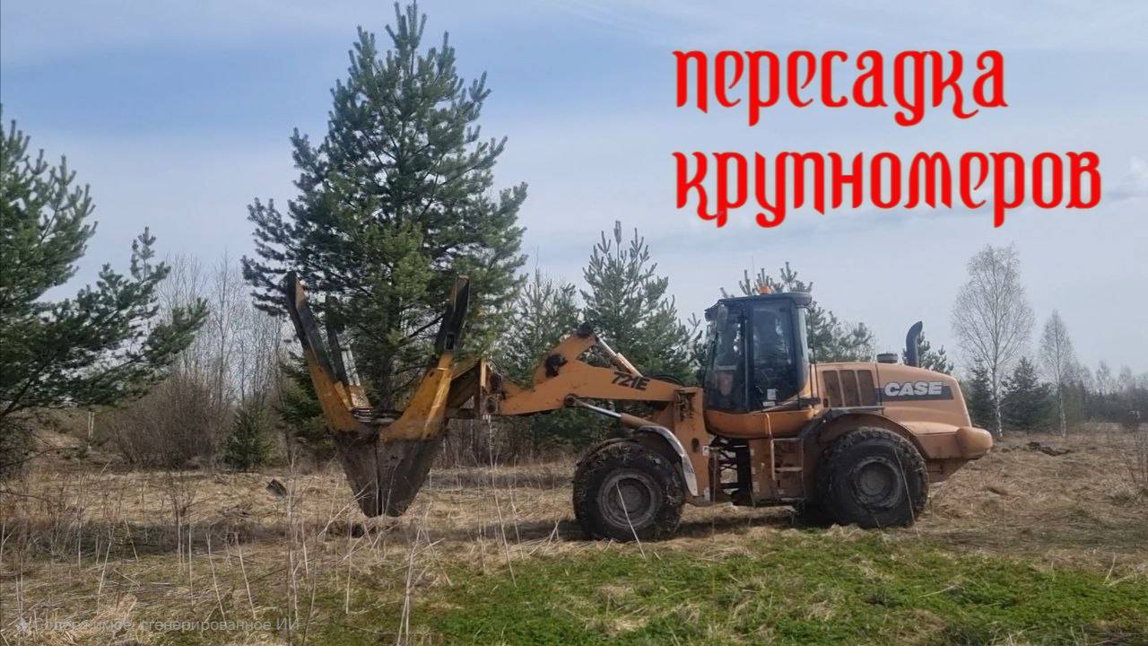 Пересадка крупномеров техникой от компании Сервис БиС
