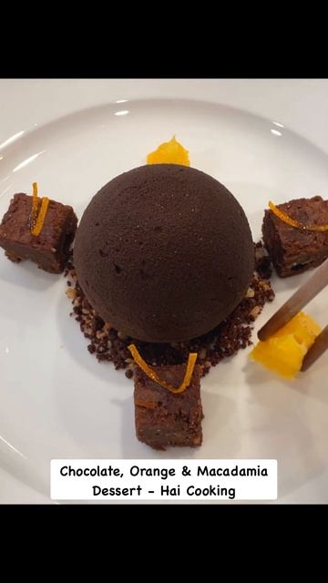 Chocolate Sphere with Orange and Macadamia Dessert - Fine Dining #shorts