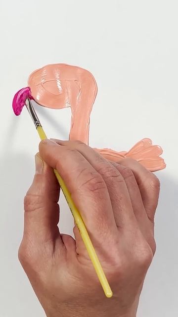 Funny Flamingo Acrylic Painting for Kids #shortsvideo #painting #shorts #art