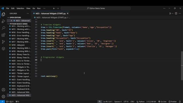 Python Basics Series: Module 24 - Advanced Widgets