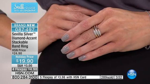 Sevilla Silver DiamondAccent Stackable Band Ring