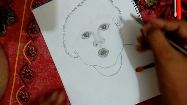 How to draw a cute baby || with Christmas cap || 2019