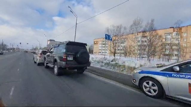 Три машины столкнулись на окраине Южно-Сахалинска, часть 1