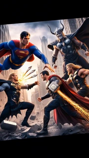 Superman, Thor & Batman Finishes The Loki 💀 #marvel #dc #superman #batman #thor