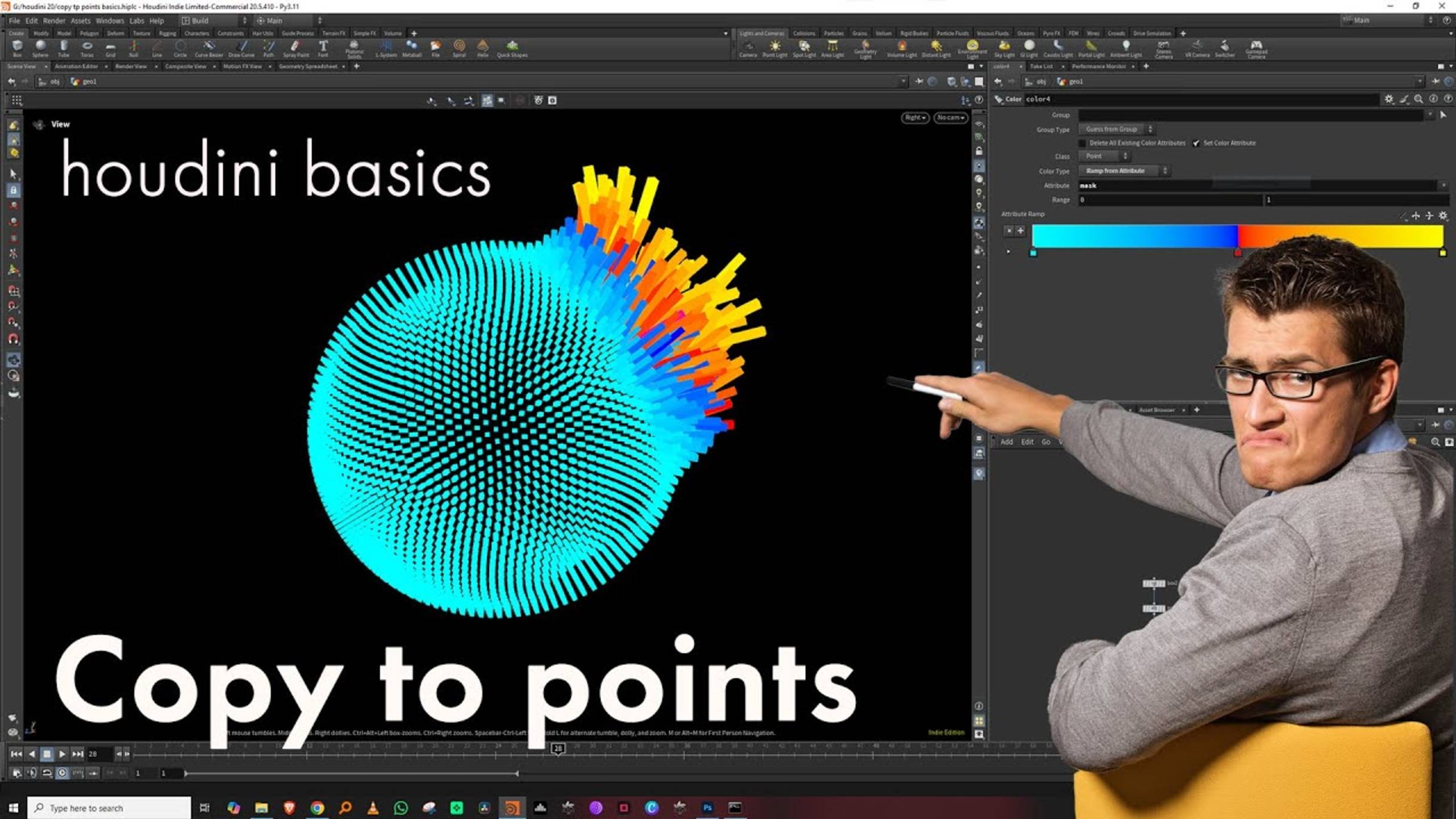 Houdini 20.5 basics - Copy to points and attributes